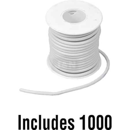 Aftermarket Primary Wire, GXL, 18 AWG, White, XLPE Jacket 600-18023-1000-JN